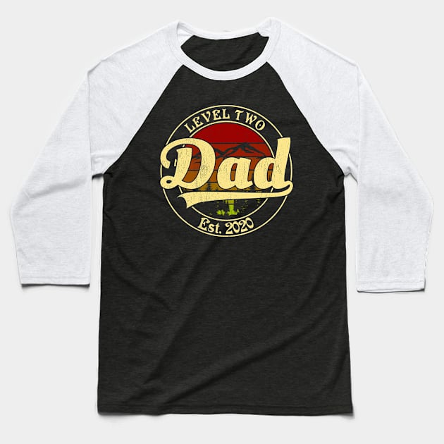 Level 2 Dad Est 2020 Baseball T-Shirt by All About Nerds